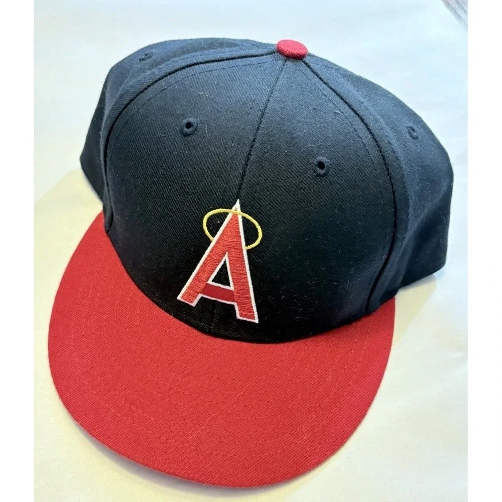 Cooperstown Collection California Angels Fitted Cap Size 7 1/2 Red Blue 1984
